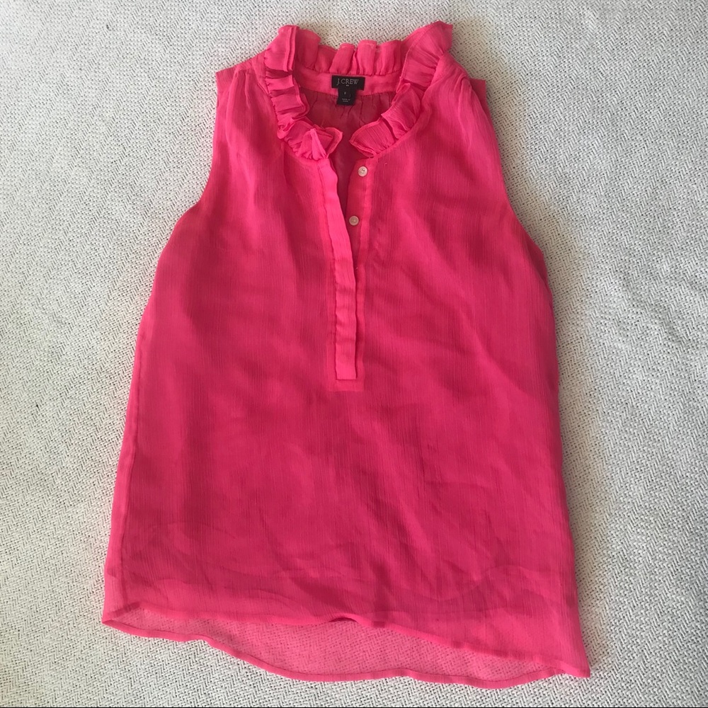 J. Crew Ruffle Neck Blouse - Picture 2 of 5